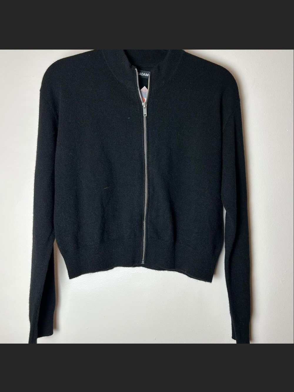 NAADAM Black Zip-Up Cashmere Sweater